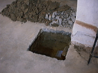 holes for 
	footings